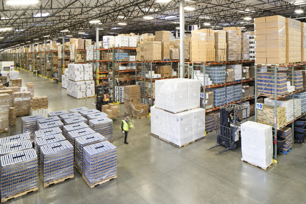 Busy warehouse floor